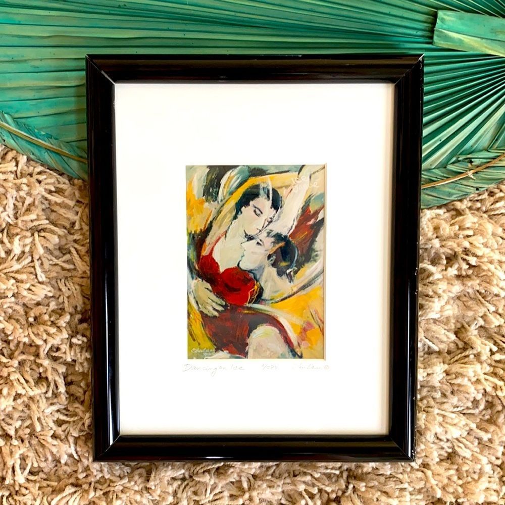 HP ❤️✨ Unique Find - Framed and Signed Shuleu Piece - “Dancing on Ice”